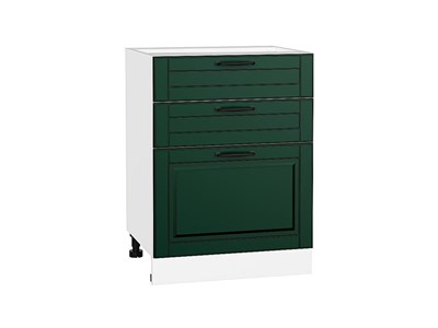Шкаф нижний с 3-мя ящиками Дублин Белый, Special Green, 600 В*Ш*Г 816*600*478, фасад МДФ  Special Green, корпус  Белый ms2510VVT_73595