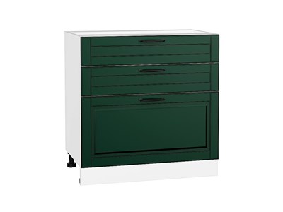 Шкаф нижний с 3-мя ящиками Дублин Белый, Special Green, 800 В*Ш*Г 816*800*478, фасад МДФ  Special Green, корпус  Белый ms2510VVT_73596