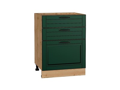 Шкаф нижний с 3-мя ящиками Дублин Дуб Вотан, Special Green, 600 В*Ш*Г 816*600*478, фасад МДФ  Special Green, корпус  Дуб Вотан ms2510VVT_73628