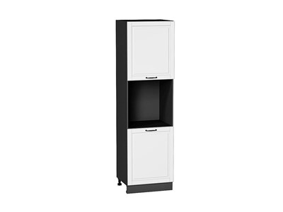Шкаф пенал с 2-мя дверцами под технику Дублин Graphite, Special White, 2140 В*Ш*Г 2132*600*574, фасад МДФ  Special White, корпус  Graphite ms2510VVT_73803