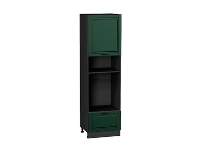 Шкаф пенал с 1-ой дверцей и ящиком под технику Дублин Graphite, Special Green, 2140 В*Ш*Г 2132*600*574, фасад МДФ  Special Green, корпус  Graphite ms2510VVT_73713