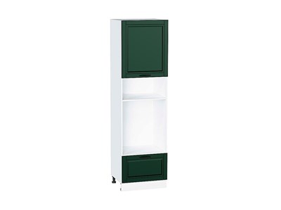 Шкаф пенал с 1-ой дверцей и ящиком под технику Дублин Белый, Special Green, 2140 В*Ш*Г 2132*600*574, фасад МДФ  Special Green, корпус  Белый ms2510VVT_73694