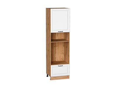 Шкаф пенал с 1-ой дверцей и ящиком под технику Дублин Дуб Вотан, Special White, 2140 В*Ш*Г 2132*600*574, фасад МДФ  Special White, корпус  Дуб Вотан ms2510VVT_73702