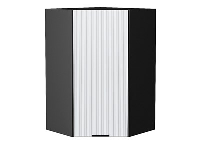Шкаф верхний угловой Евро Лайн Graphite, Белый, 920 В*Ш*Г 920*600*600, фасад МДФ  Белый, корпус  Graphite ms2510VVT_59403