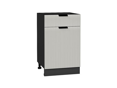 Шкаф нижний с 1-ой дверцей и ящиком Евро Лайн Graphite, Агат, 500 В*Ш*Г 816*500*478, фасад МДФ  Агат, корпус  Graphite ms2510VVT_59489