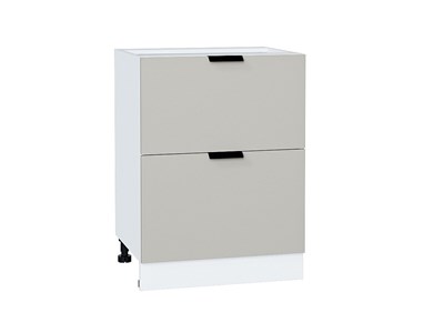 Шкаф нижний с 2-мя ящиками Евро Белый, Агат В*Ш*Г 816*600*478, фасад МДФ  Агат, корпус  Белый ms2510VVT_58994