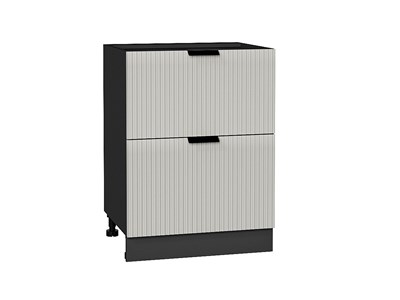 Шкаф нижний с 2-мя ящиками Евро Лайн Graphite, Агат В*Ш*Г 816*600*478, фасад МДФ  Агат, корпус  Graphite ms2510VVT_59001