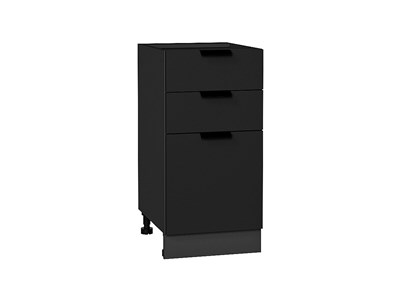 Шкаф нижний с 3-мя ящиками Евро Graphite, Антрацит, 400 В*Ш*Г 816*400*478, фасад МДФ  Антрацит, корпус  Graphite ms2510VVT_59248