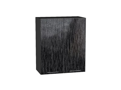 Шкаф верхний с 2-мя дверцами Валерия-М Graphite, Черный металлик дождь, 720, 600 В*Ш*Г 716*600*318, фасад МДФ  Черный металлик дождь, корпус  Graphite ms2510VVT_37866
