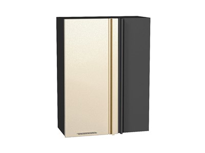 Шкаф верхний прямой угловой Валерия-М Graphite, Бежевый металлик, 920 В*Ш*Г 920*700*345, фасад МДФ  Бежевый металлик, корпус  Graphite ms2510VVT_60421