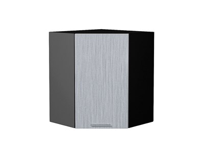 Шкаф верхний угловой Валерия-М Graphite, Серый металлик дождь светлый, 720 В*Ш*Г 716*600*600, фасад МДФ  Серый металлик дождь светлый, корпус  Graphite ms2510VVT_37966