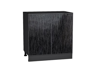 Шкаф нижний с 2-мя дверцами Валерия-М Graphite, Черный металлик дождь, 800 В*Ш*Г 816*800*478, фасад МДФ  Черный металлик дождь, корпус  Graphite ms2510VVT_38211