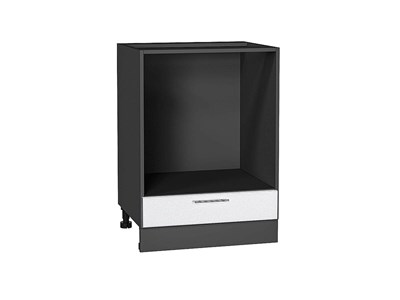Шкаф нижний под духовку Валерия-М Graphite, Белый металлик, 600 В*Ш*Г 816*600*474, фасад МДФ  Белый металлик, корпус  Graphite ms2510VVT_38628