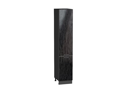 Шкаф пенал с 2-мя дверцами Валерия-М Graphite, Черный металлик дождь, 2140, 400 В*Ш*Г 2132*400*574, фасад МДФ  Черный металлик дождь, корпус  Graphite ms2510VVT_38701