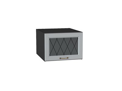 Шкаф верхний горизонтальный остекленный глубокий Ницца Graphite, Графит, 500 В*Ш*Г 358*500*574, фасад МДФ/Стекло  Графит, корпус  Graphite ms2510VVT_54537