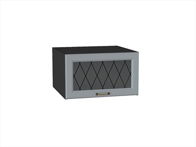 Шкаф верхний горизонтальный остекленный глубокий Ницца Graphite, Графит, 600 В*Ш*Г 358*600*574, фасад МДФ/Стекло  Графит, корпус  Graphite ms2510VVT_54538