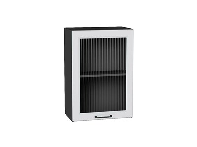 Шкаф верхний с 1-ой остекленной дверцей Ницца Graphite, Blanco, 720, 500, Moru В*Ш*Г 716*500*318, фасад МДФ/Стекло  Blanco, корпус  Graphite ms2510VVT_67387