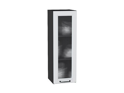 Шкаф верхний с 1-ой остекленной дверцей Ницца Graphite, Blanco, 920, 300, Кризет В*Ш*Г 920*300*318, фасад МДФ/Стекло  Blanco, корпус  Graphite ms2510VVT_44216