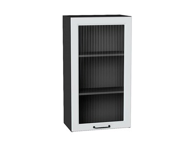 Шкаф верхний с 1-ой остекленной дверцей Ницца Graphite, Blanco, 920, 500, Moru В*Ш*Г 920*500*318, фасад МДФ/Стекло  Blanco, корпус  Graphite ms2510VVT_67390