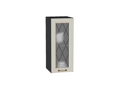 Шкаф верхний с 1-ой остекленной дверцей Ницца Graphite, Агат, 720, 300 В*Ш*Г 716*300*318, фасад МДФ/Стекло  Агат, корпус  Graphite ms2510VVT_54679