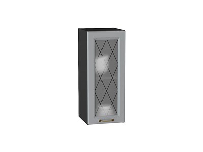 Шкаф верхний с 1-ой остекленной дверцей Ницца Graphite, Графит, 720, 300 В*Ш*Г 716*300*318, фасад МДФ/Стекло  Графит, корпус  Graphite ms2510VVT_54703