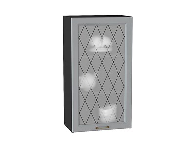 Шкаф верхний с 1-ой остекленной дверцей Ницца Graphite, Графит, 920, 500 В*Ш*Г 920*500*318, фасад МДФ/Стекло  Графит, корпус  Graphite ms2510VVT_54708