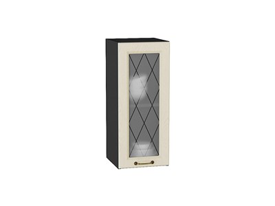 Шкаф верхний с 1-ой остекленной дверцей Ницца Graphite, Дуб крем, 720, 300 В*Ш*Г 716*300*318, фасад МДФ/Стекло  Дуб крем, корпус  Graphite ms2510VVT_44183