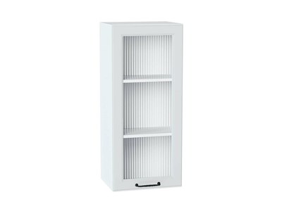 Шкаф верхний с 1-ой остекленной дверцей Ницца Белый, Blanco, 920, 400, Moru В*Ш*Г 920*400*318, фасад МДФ/Стекло  Blanco, корпус  Белый ms2510VVT_67377