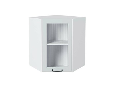Шкаф верхний угловой остекленный Ницца Белый, Blanco, 720, Moru В*Ш*Г 716*600*600, фасад МДФ/Стекло  Blanco, корпус  Белый ms2510VVT_67409