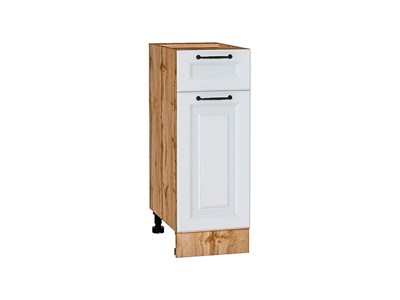 Шкаф нижний с 1-ой дверцей и ящиком Ницца Дуб Вотан, Blanco, 300 В*Ш*Г 816*300*478, фасад МДФ  Blanco, корпус  Дуб Вотан ms2510VVT_64390
