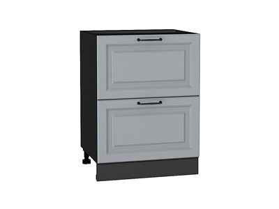 Шкаф нижний с 2-мя ящиками Ницца Graphite, Magnum В*Ш*Г 816*600*478, фасад МДФ  Magnum, корпус  Graphite ms2510VVT_44621