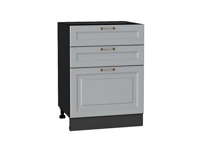 Шкаф нижний с 3-мя ящиками Ницца Graphite, Графит, 600 В*Ш*Г 816*600*480, фасад МДФ  Графит, корпус  Graphite ms2510VVT_54988
