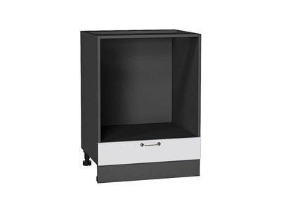 Шкаф нижний под духовку Ницца Graphite, Белый, 600 В*Ш*Г 816*600*474, фасад МДФ  Белый, корпус  Graphite ms2510VVT_54838