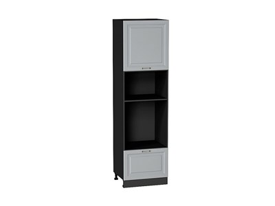 Шкаф пенал с 1-ой дверцей и ящиком под технику Ницца Graphite, Графит, 2140 В*Ш*Г 2132*600*574, фасад МДФ  Графит, корпус  Graphite ms2510VVT_55052