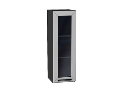 Шкаф верхний с 1-ой остекленной дверцей Глетчер Graphite, Гейнсборо Силк, 920, 300 В*Ш*Г 920*300*318, фасад МДФ/Стекло  Гейнсборо Силк, корпус  Graphite ms2510VVT_43541