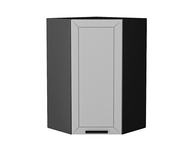 Шкаф верхний угловой Глетчер Graphite, Гейнсборо Силк, 920 В*Ш*Г 920*600*600, фасад МДФ  Гейнсборо Силк, корпус  Graphite ms2510VVT_43577