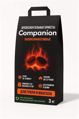 Древесноугольные брикеты Companion, 3 кг msDCH25_charcoal-3kg