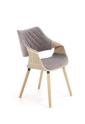 Стул кухонный Halmar K396 дуб (серый/дуб светлый) ms2601SIGHAL_V-CH-K/396-KR-J.DAB/POPIEL