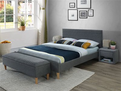 Кровать Signal AZURRO Velvet (серый/дуб) 160/200 ms2601SIGHAL_AZURROV160SZD