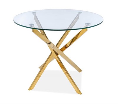 Стол обеденный Signal AGIS (прозрачный/золотой) ms2601SIGHAL_AGISZL90