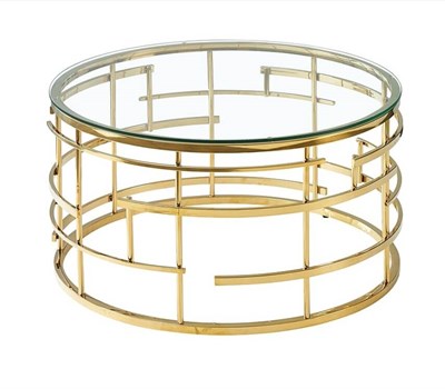 Стол журнальный Signal LIVIA (прозрачный/золотой) ms2601SIGHAL_LIVIAZLTR