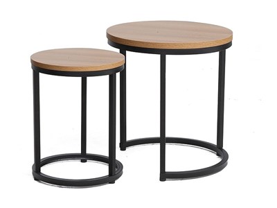 Комплект Signal HOLA, 2 стола журнальных (дуб/черный) ms2601SIGHAL_HOLADC