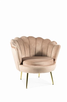 Кресло SIGNAL CAMELLIA Velvet Bluvel 28 (бежевый/золотой) ms2601SIGHAL_CAMELLIAV1BEZL