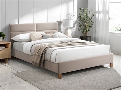 Кровать Signal SIERRA Velvet Bluvel 28 (бежевый/дуб) 140/200 ms2601SIGHAL_SIERRAV140BED