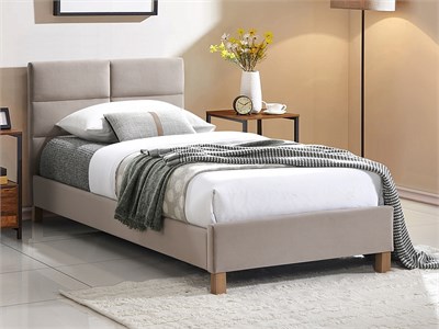 Кровать Signal SIERRA Velvet Bluvel 28 (бежевый/дуб) 90/200 ms2601SIGHAL_SIERRAV90BED