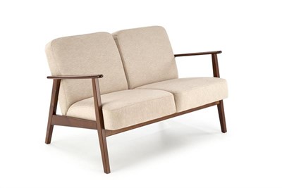 Диван HALMAR MILANO 2S tap. Castel 15 бежевый/орех ms2601SIGHAL_V-PL-MILANO_2S-SOFA-BEZOWY