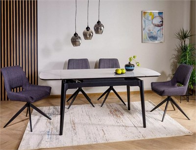 Стол обеденный Signal SENTO 120 (белый лак/черный) ms2601SIGHAL_SENTOBC120