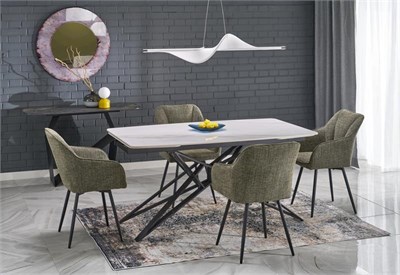 Стол обеденный Halmar ALFREDO 160 (белый мрамор/черный) ms2601SIGHAL_V-CH-ALFREDO-ST