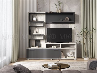 Гостиная Рица  Дуб крафт Белый/Графит   1600 pn26mf_1567367412
