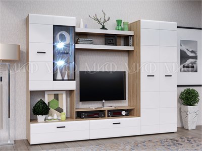 Гостиная Нэнси NEW 4  Белый глянец/Сонома pn26mf_318647521